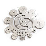 Rαdius Gauge 11-in-1 Multi-Function Circle Template Ruler 304 Stainless Steel Center Finder 8-24mm Round Corner Arc Finder Tool