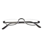 HD Half Moon Reading Glasses Metal Frame Lightweight Eyeglasses for Unisex Vision Care +1.5~+3.5 Diopter
