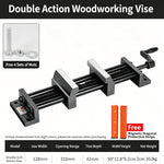 Double-Action Woodworking Bench Vise 310mm Opening Flat-Jaw Vise Quick Clamping Workbench Vice Precision Grip