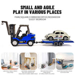 LinkMejor HG4-244 RTR 1/64 2.4G Mini RC Car Alloy Forklift with Trailer Suppprt App Remote Control LED Light Sound Engineering Vehicle Desktop Toys Model Collection Gift For Boys