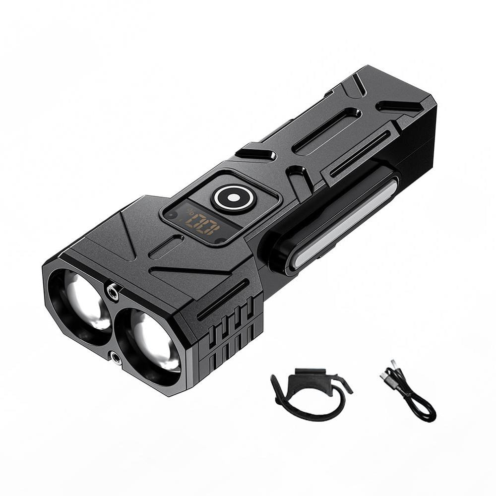 Multi-functional Digital Display Bicycle Headlight Waterproof Super Bright Flashlight for Outdoor Night Riding Hiking Camping