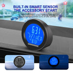 Car Solar Car Clock Temperature Gauge LED Digital Display Night Light Intelligent Car Thermometer Clocks Dashboard Thermometer Electronic Watch Time
