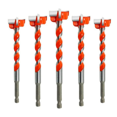 5PCS Carbide Hinge Boring Forstner Drill Bits for Wood & Locks Precision Boring Tools with Hex Shank (45 Gauge Steel)