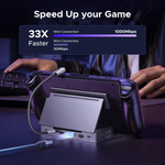 LinkMejor 9-in-1 Steam Deck Docking Station PD100W 4K@120Hz RJ45 10Gbps SD3.0 for Steam Deck Rog Ally X Legion Go Foldable Stand