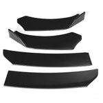 LinkMejor 4PCS Black Front Lip Chin Bumper Spoilers Body Kits For Car Universal