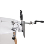 RX-009 Professional Knife Sharpener with 4 Whetstones Dual Clamps 360° Rotation Flip Design Fixed-Angle Stainless Steel Kitchen Chef Knife Sharpening Kit Abrasive Holding System Tools