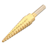 Drillpro 6PCS Premium Titanium-Coated HSS 4241 Step Drill Bit Set by Pro-Drills Variety Pack (1/8" to 1-3/8") High-Speed Steel Center Punched Design Ideal for Woodworking and Home Improvement
