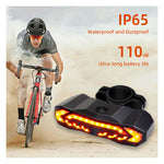LinkMejor Smart Brake Sensing Bike Taillight 1500mAh Battery Adjustable Parameters Alarm Rear Light 6 Light Modes USB-C Rechargeable IP65 Waterproof Bicycle Rear Light with 110dB Horn Wireless Remote