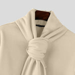 LinkMejor Mens Solid Color Scarf Neck Pullover Hoodie Fashion Men Long Sleeve Top Clothing Comfortable