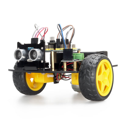 LinkMejor 2WD Ultrasonic Obstacle Avoidance Car Starter Robot Kit for Programming Educational Project