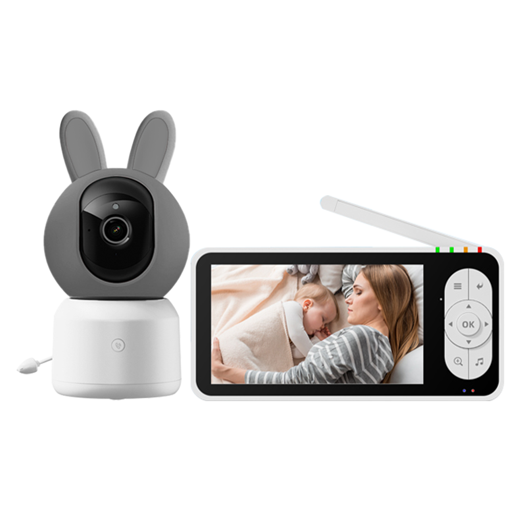 RH-BM11 Tuya WiFi Baby Monitor 5-Inch IPS 1080P HD Display with PTZ Camera Two Way Audio Temperature Humidity Sensor Smart Home Baby Monitors Set