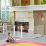 Comomy 198 inch Long Baby Gate, Extra Wide Baby Gate Play Yard 8 Panel Foldable Safety Gate for Pet Child Auto Close Baby Gate for Stairs Doorways Barriers, 30'' Tall, Black