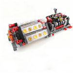 LinkMejor Technical 6 Speed Gearbox V16 Engine Model APP Power Motor M Motor Combo Building Blocks DIY Creative Electric Toy