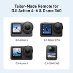 LinkMejor T13 Smart WIFI Bluetooth Remote Control 60m Ultra Range 1.4 Inch Real-Time Color Display One-Touch Instant Capture Waterproof for DJI Action 4 5 6 OSMO 360 Action Camera