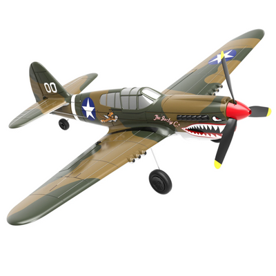 LinkMejor P-40 P40 Fighter V2 400mm Wingspan 2.4GHz 4CH EPP 6-Axis Gyro One-Key U-Turn Aerobatic RC Airplane BNF/RTF for Trainer Beginner