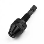 Mini Keyless Drill Chuck 1/4 Inch Hex Shank Quick-Change Converter Aluminum Alloy Sturdy Versatile Compatibility Secure Bit Locking