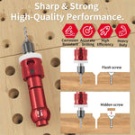Woodworking Step Drill Bit Countersink Drill Bit with Adjustable Depth Stop 82 Degree Carbide Tipped with Replaceable Pilot Drill Bit1/4" Quick Release Hex Shank for Woodworking Pilot Screw Holes