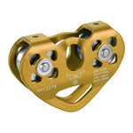 30 kN Zipline Trolley Dual Pulley for 13mm Rope 12mm Cable Aluminum Alloy Climbing Caving Rescue Aloft Work