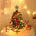 Christmas Tree With LED Lights 50cm Christmas Tree With Hanging Ornaments Star Tree Decorations Table Decorations for Office Home Kitchen