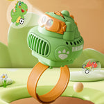 Dinosaur Projection Watch Fan Mini Portable Cartoon Handheld Fan USB Rechargeable Cooler Fan