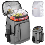 LinkMejor Backpack Cooler Insulated 36 Cans w/ Insulating Cover, Upgraded Leakproof Soft Cooler Backpack 2 Compartment for Camping Hiking Picnic Beach