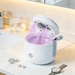 Tevorex Portable Ultrasonic Cleaner 48kHz High Frequency USB Rechargeable UV Sterilization 3 Cleaning Modes 45dB Quiet for Dentures Glasses Jewelry