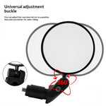 LinkMejor Round Bicycle Rearview Mirror 360° Adjustable Folding HD View Bike Glass Reflective Mirror for 16-22mm Handlebars