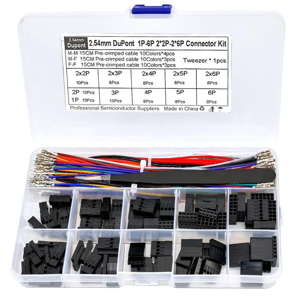 XH2.54MM Dupont Connector Kit Single Row Double Row Housing 2.54mm Pitch Wire Cable Male Female Pin Terminal Electrical Assembly Components