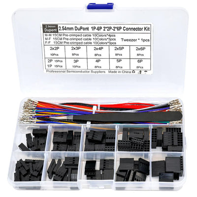 XH2.54MM Dupont Connector Kit Single Row Double Row Housing 2.54mm Pitch Wire Cable Male Female Pin Terminal Electrical Assembly Components