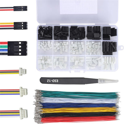 GH1.25MM Male Housing Connector Kit with Lock to DuPont 2.54MM Crimped Cables 20cm 26AWG Multi-color Wires for DIY Arduinos Projects and Prototyping