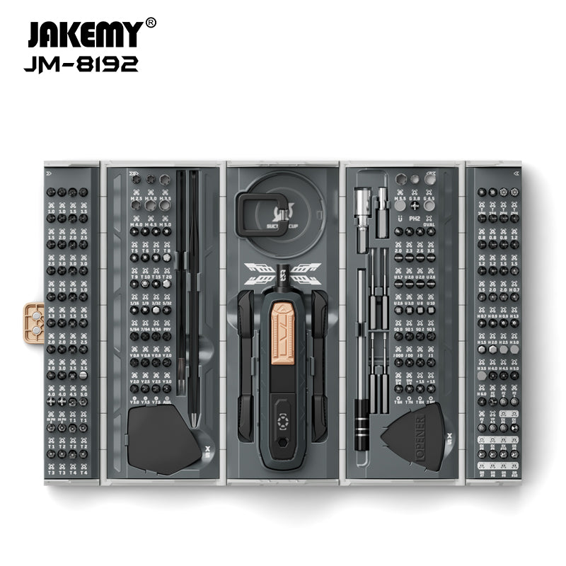 JM-8192 Multi-Functional 180-in-1 Precision Screwdriver Tool Set Chrome Vanadium Bits Stripped Screw Extractors Mobile Phone Repair DIY Tools Home Improvement