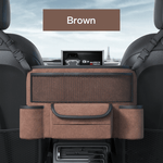 Car Interior Large Capacity Fluffy Faux Leather Storage Organizer Car Seat Back Storage Bag