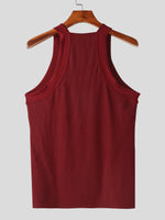 LinkMejor Mens High Elastic Solid Color Casual Tank Top