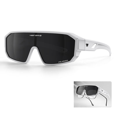 WEST BIKING Myopia-Fit Over Bicycle Sunglasses UV400 Protection HD Polarized Bike Goggles Cycling Driving Fishing Sports Eyeglasses