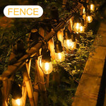 [US Direct] Elfeland 11M 15 Bulbs Solar Powered Outdoor String Lights Remote Control Waterproof IP65 Warm USB Ambiance Lighting Camping Backyard Decorations