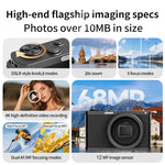 DC203 12MP Waist-Level Digital Camera 4K Photo Video 28X Zoom Auto Focus Dual Screen Vlogging Camera for Photography 1200mAh OTG Transfer Portable Compact Creative Shot