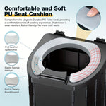PU Portable Folding Toilet with Cover, Mobile Camping Toilet, Compact Travel Potty for Adults and Kids, Suitable for RV, Car, Camping, Hiking, and Outdoor Activities