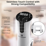BlitzHome® SV2209 1100W Sous Vide Cooker APP Control Thermal Immersion Circulator Machine with Digital LED Display Time and Temperature Control Color White
