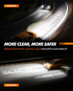 LinkMejor X3S Pair 100W LED Headlight Bulbs 6500K Cool White 24000LM IP67 Waterproof with Adjustable Lock Ring