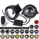 LinkMejor Headlight with Dual Dynamic Devil Eye Design Multiple Modes for Cars Motorcycles Universal