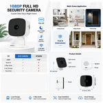 K13 2MP Smart WiFi Security Camera 1080P Full HD Wide Angle Infrared Night Vision AI Human Motion Two-Way Audio Smart Alarm Monitor Surveillance Camera for Home Safety