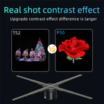 Elfeland P50 Wifi Holographic Fan 3D Advertising Machine 576 LED Sign Neon Smart HD Player Support Video Picture Logo Holographic Light EU Plug