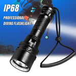 High Power Diving Flashlight IP68 Waterproof Professional Dive Lights 18650 Battery for Deep Sea Underwater Lighting Diving Torch