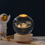 3D Crystal Ball Night Light With Led Wooden Lamp Base Bedside Light Home Decor Christmas Gift Night Lamp