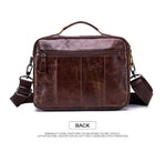 LinkMejor Genuine Leather Mens Shoulder Bag Business Crossbody Bag Male Briefcase Messenger Bag Men's Casual Handbags Vintage Flap Clutch Purse Tote