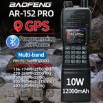 LinkMejor AR-152 PRO 10W GPS Walkie Talkie Long Range Bluetooth Programming 10W Tri-power Multi Band 12000mAh Tactical 1000CH Two Way Ham Radio