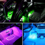 48 LED Car Interior Ambient Foot Strip Light Backlight Remote App Music Control Auto RGB Decorative Lamps