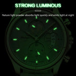 LinkMejor Men's Waterproof Luminous Quartz Watches Fashion Multi-function Business Casual Wristwatch