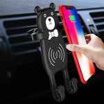LinkMejor BEAR X8 Car QI Air Vent Wireless Phone Charger Holder Silicon Gel Mount for iPhone XS