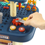 Double Sided Tool Table Toy Screw-fastening Assembly Hands-on Multi-function Varied Simulation kit Strong Impact Drill for Boys Birthday Christmas Gift